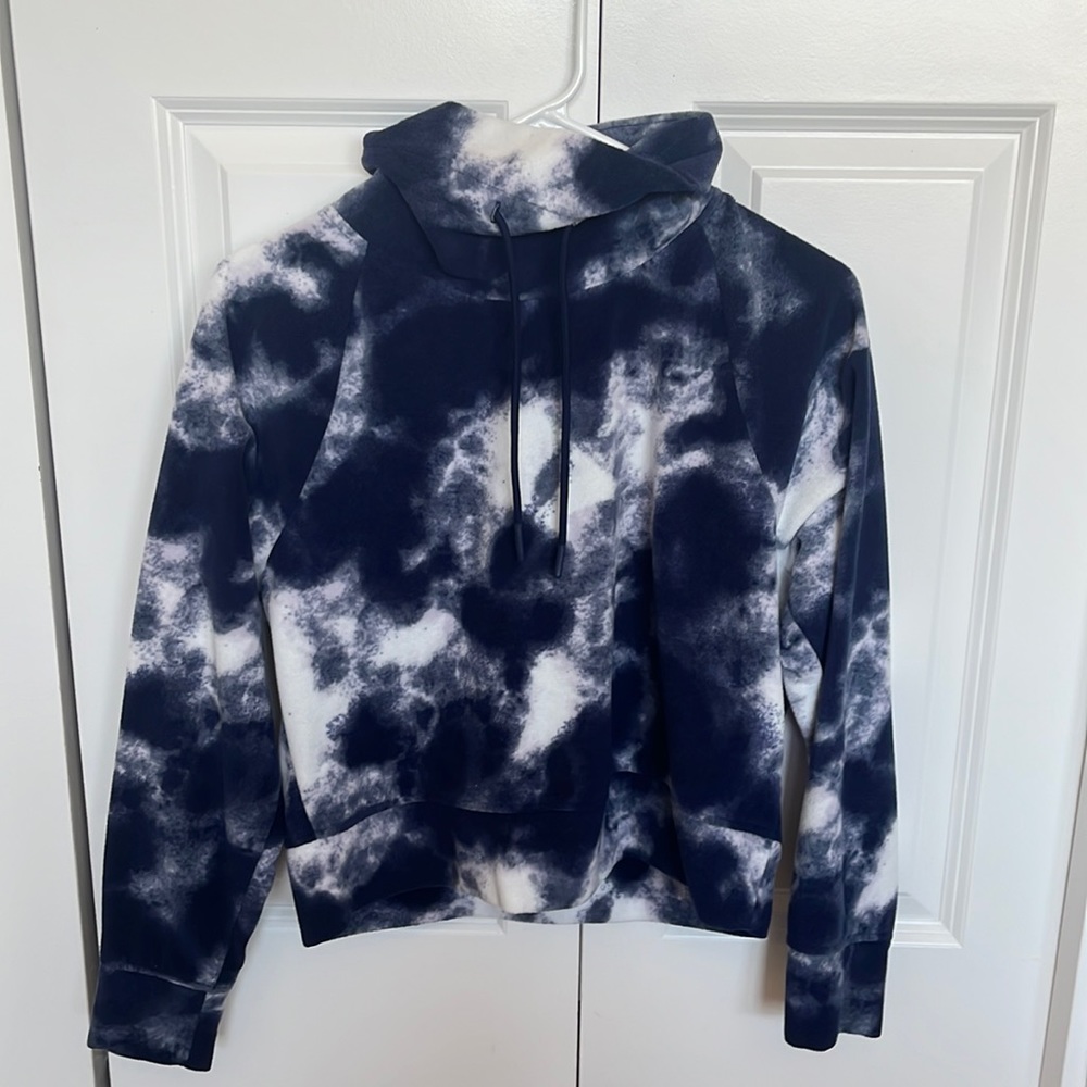 Blue and white tie dye jacket S